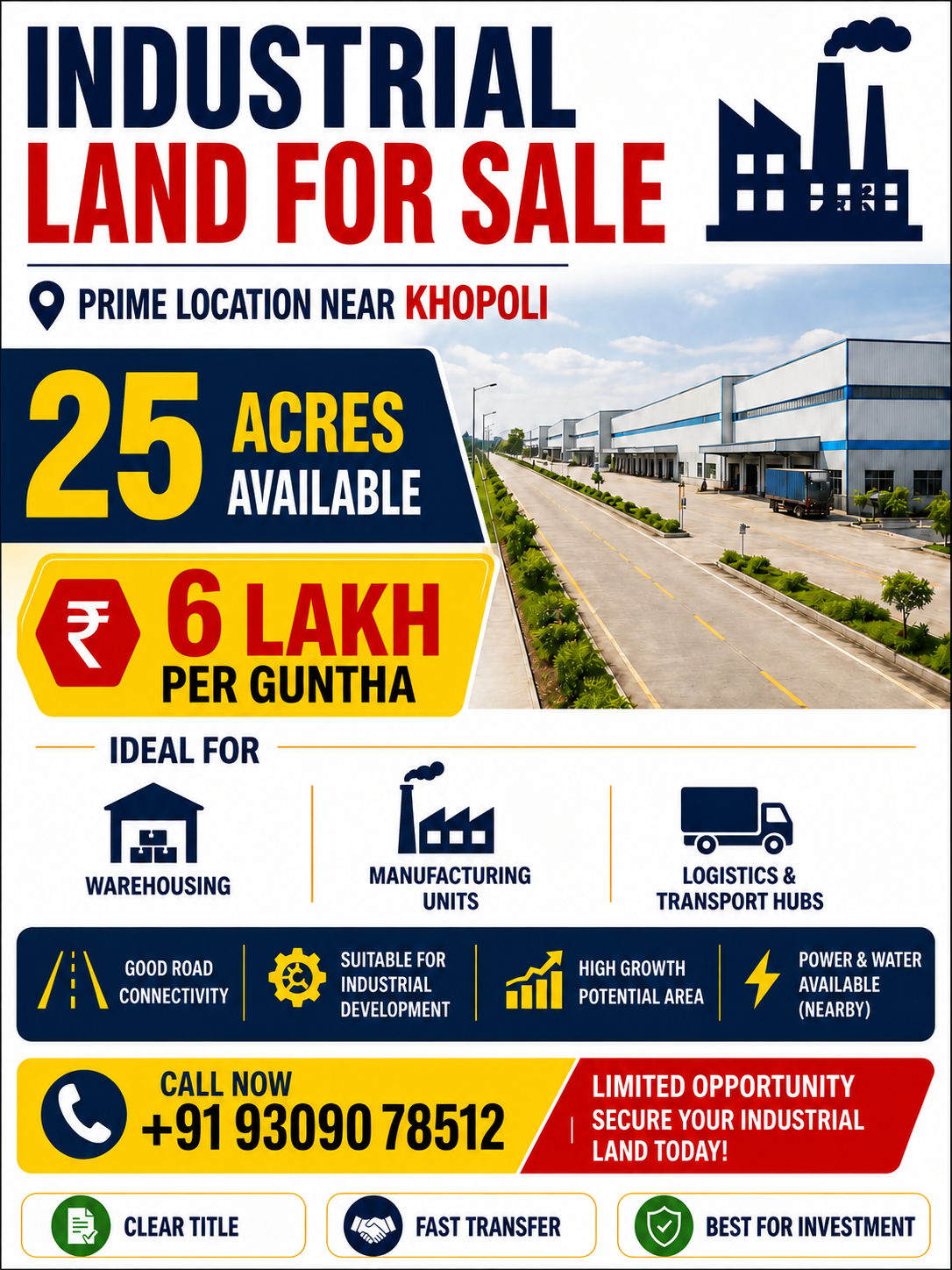 Industrial Land for Sale near Khopoli